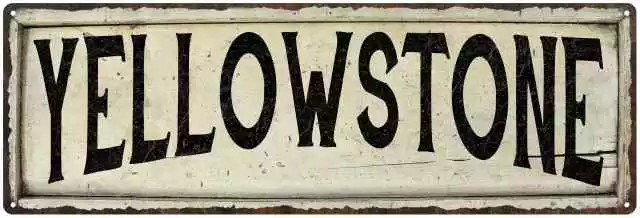 YELLOWSTONE Farmhouse Style Wood Look Sign Gift   Metal Decor 106180028299