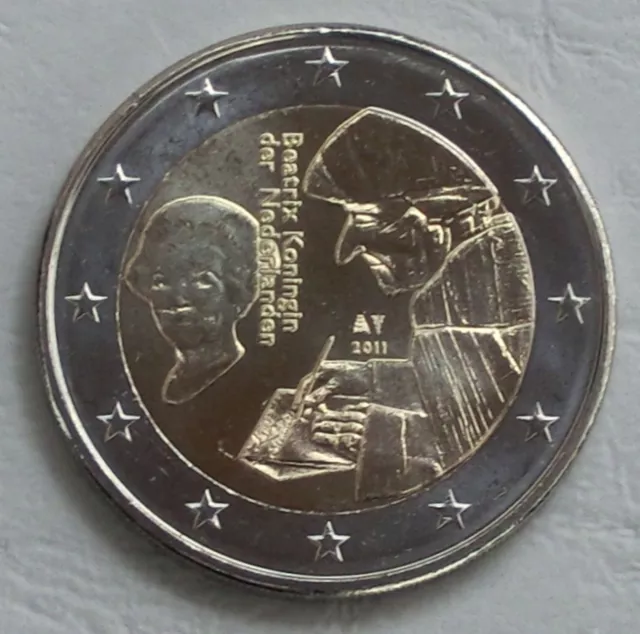 2 Euro Gedenkmünze Niederlande 2011 Erasmus von Rotterdam unz