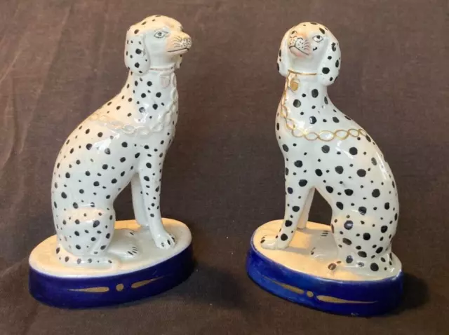 Antique staffordshire dalmations: matched pair