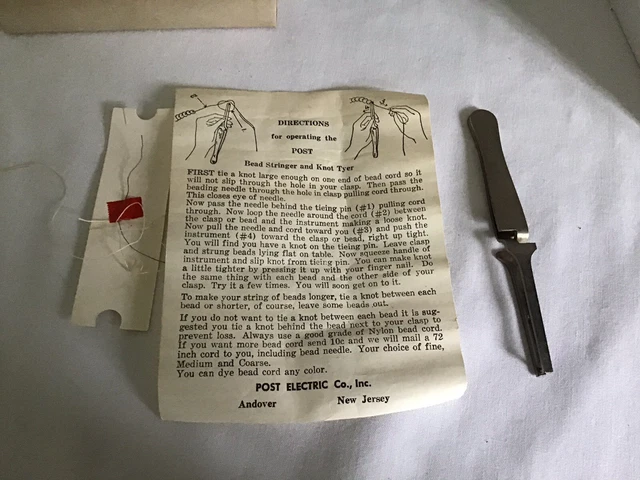 Post eléctrico de colección comp. Neumático de nudo con cuerdas caja original con instrucciones previas