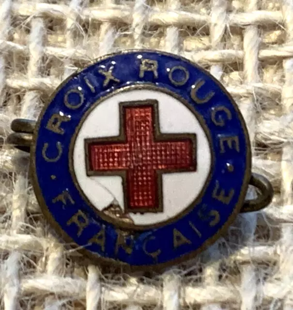 Red Cross CRF Croix Rouge Francais Secouriste Badge Vintage