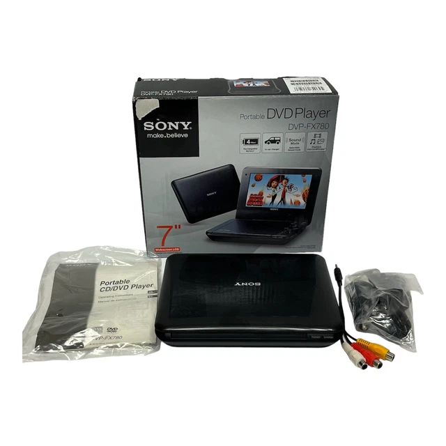 SONY Portable DVD Player 7" Screen DVP-FX780 with In Car Charger. Clean
