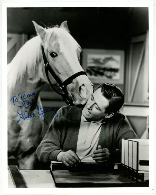 Mr. Ed The Horse Nuzzling Wilber Signed Autograph Photograph By Alan Young