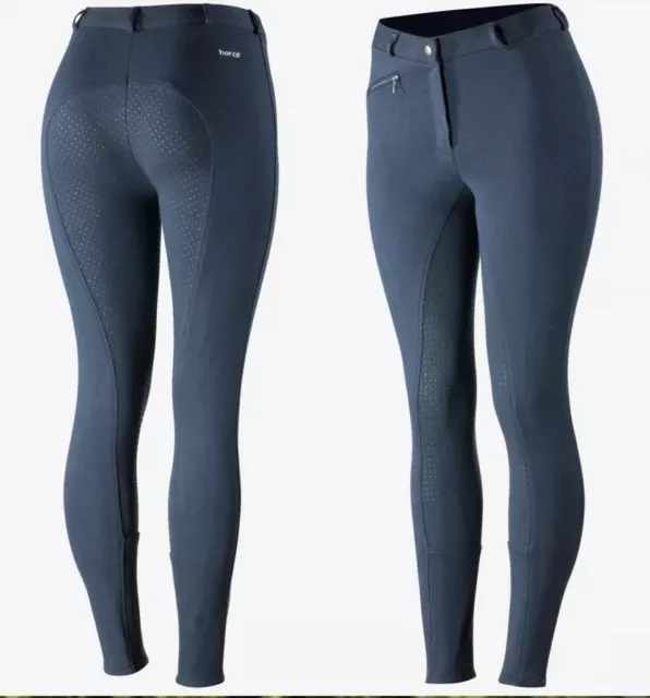 HORZE Active Damen Vollbesatz Silikon Grip Reithose BLAU