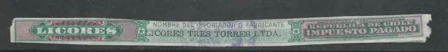 CHILE circa(?) REVENUE LICORES IMPUESTO PAGADO F/VF USED