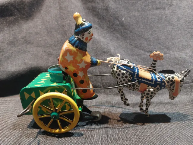 Altes Blechspielzeug Kutsche mit Reiter und Pferd / Dekoration / Sammler