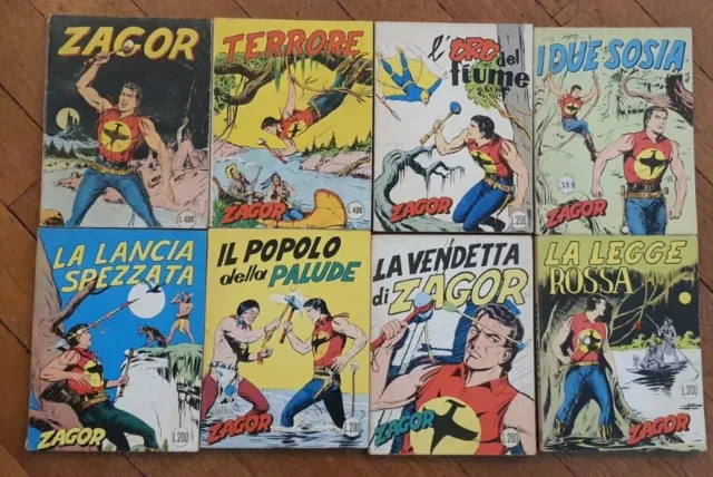 Zagor Scritta Rossa n. 1-2-3-5-6-7-8-9 Cepim 1970/71