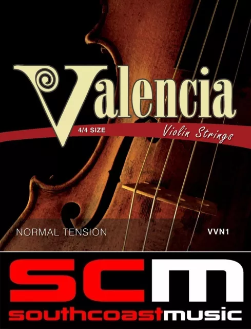 Valencia 4/4 Full Size Violin Strings Steel String Set with Ball Ends New