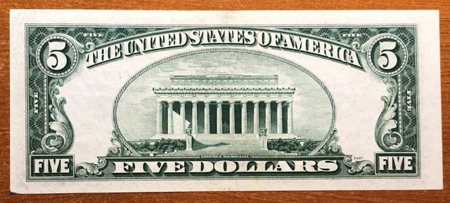 1953-B $5 FIVE DOLLAR SILVER CERTIFICATE NOTE Fr.1657, FA BLOCK GEM UNCIRCULATED 2