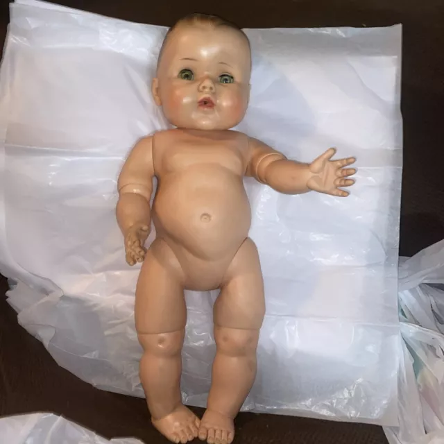 Vintage Amer Char Doll "Toodles"  1950/60's  20" jointed vinyl baby doll TLC
