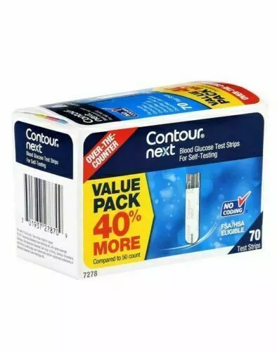 Tiras reactivas de glucosa en sangre Contour Next - 70 unidades exp. 12/2023^ Tiras reactivas de glucosa en sangre Contour Next - 70 unidades exp. 12/2023^