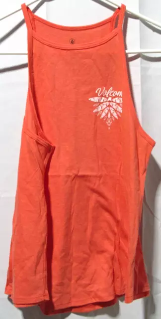 Volcom Joshin Around Orange Tank Top Shirt Women's Size Small