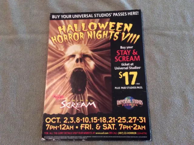 Universal Studios Orlando Halloween Horror Nights advertising promotional sign