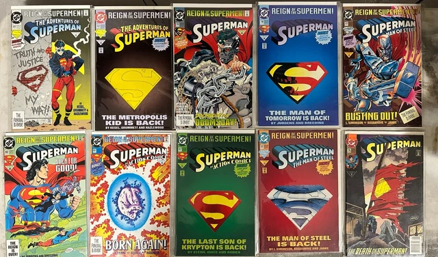 Superman 1993  Reign of the Super Man 501 78 15 14 13 30 12 13 2 (Lot of 10)