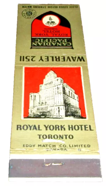 Canadian Pacific Railroad Royal York Hotel Toronto Used Matchbook Cover