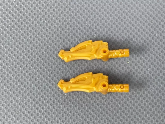 LEGO Pearl Gold Minifigure Stick Club Dragon Head Ninjago Minifig Toy Weapon x2 2