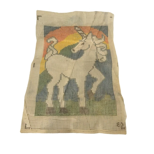 Alfombra de gancho estampada de lona patrón de unicornio hágalo usted mismo fantasía