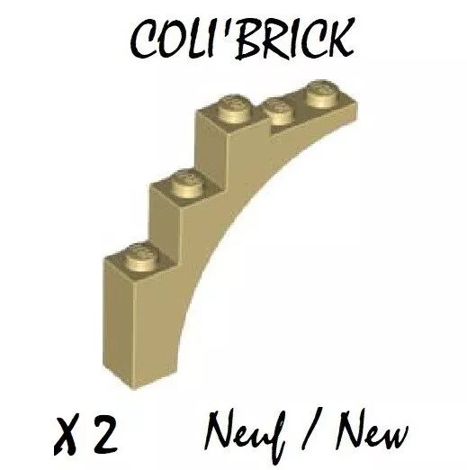 Lego 2339 - 2x Arche / Arch 1 x 5 x 4 Bow - Beige / Tan - Neuf
