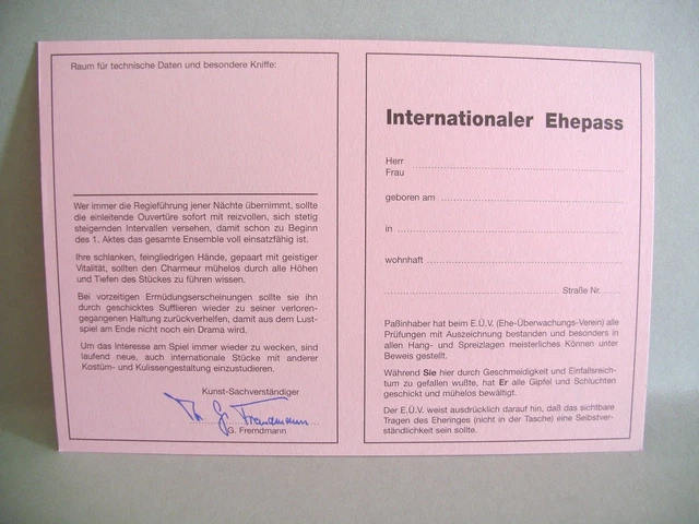 EHEPASS AUSWEIS HEIRAT Hochzeit Scherzartikel witzig EUR 2,45 PicClick DE