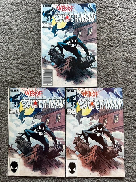 Lot of 3 Web of Spider-Man #1(1st app of Vulturions/Death of The Symbiote) 1985
