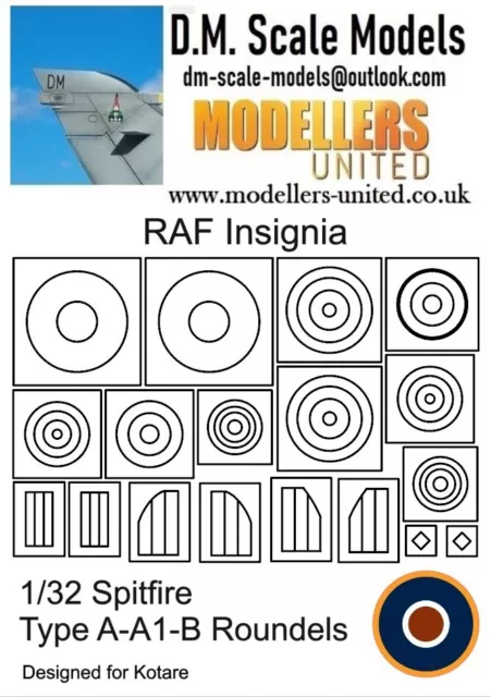 1/32 Kotare Spitfire (type A-A1-B) masks by DM Scale Models