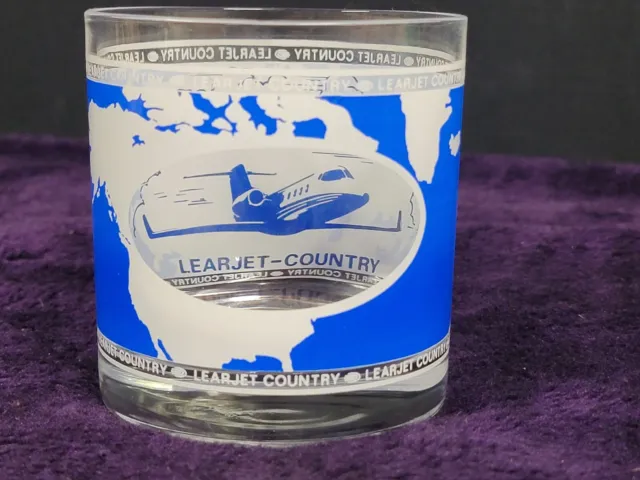 Learjet Country Model 24 Oval Window Blue & White Ocean Globe Glasses (Set of 2)