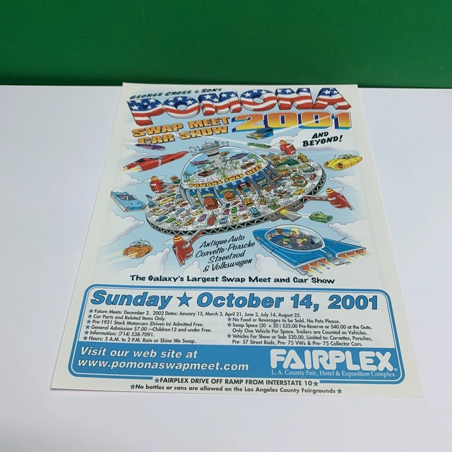 VINTAGE EDITION OCTOBER 2001 Pomona Swap Meet/Car Show Flyer Art
