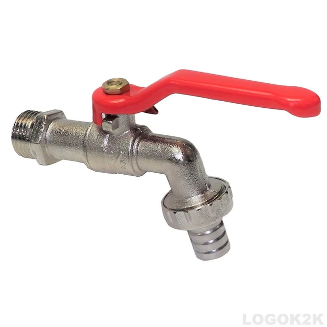 1/2"" 3/4"" Garten Wasserhahn Hebel Typ Kugelventil Typ Rot Griff Schlauchstecker Bsp