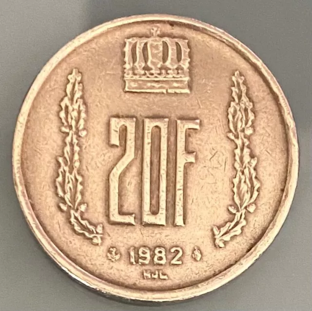 Luxemburg - Luxembourg 20 Francs 1982, Umlaufmünze