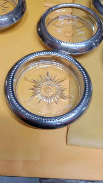 Vintage Leonard Italy Coasters Silver plated  set of 4