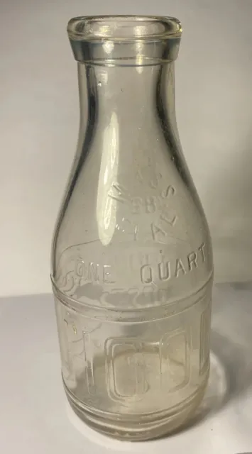 Vintage 1931 Glass H.P. Hood Milk Bottle Boston, MA