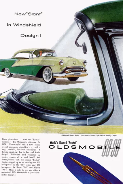 Oldsmobile Car Ad World's Record Rocket Vintage Wall Art Home - POSTER 20x30