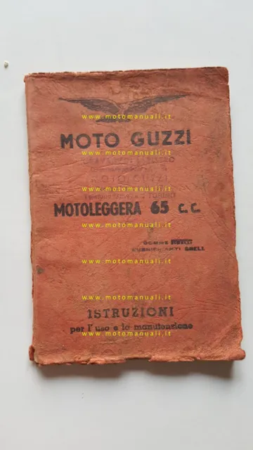 Moto Guzzi Guzzino 65 1951 manuale uso manutenzione originale owner manual