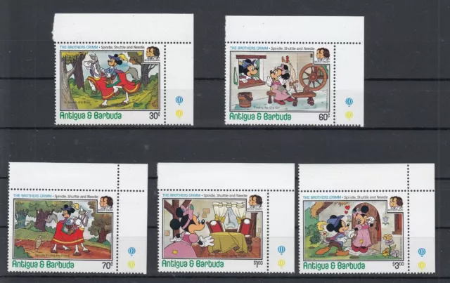 Timbre Stamp  5 Ile Antigua Y&T#892-96 Bd Comics Disney Neuf**/Mnh-Mint 1986~D80