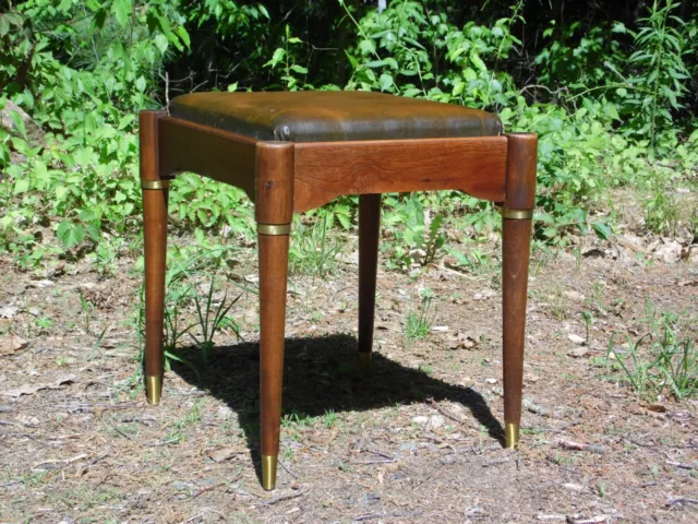Taburete de costura vintage moderno de mediados de siglo de mediados de siglo banco de tocador reposapiés