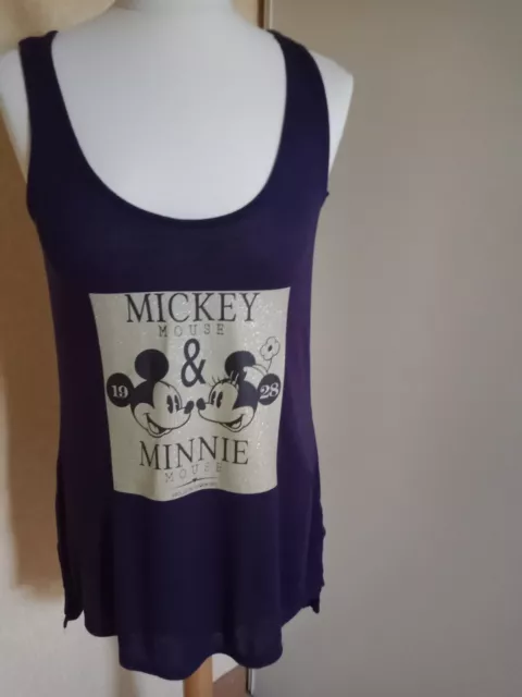 Superbe T-Shirt / Débardeur / Disney Mickey et Minnie / Taille : M ou 38 / Bleu