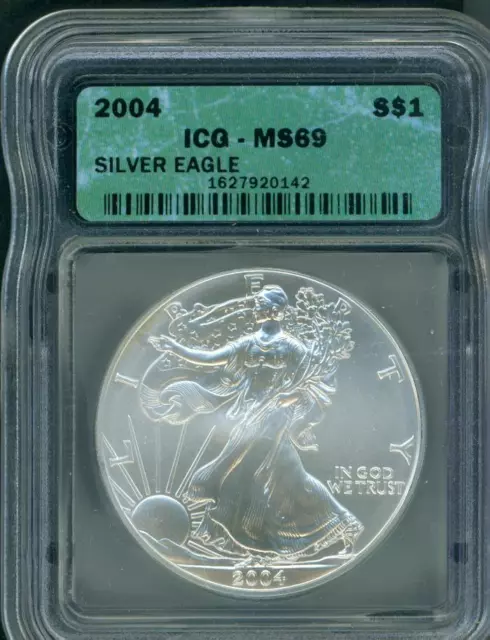 2004 American Silver Eagle ASE S$1 ICG MS69 MS-69 BEAUTIFUL