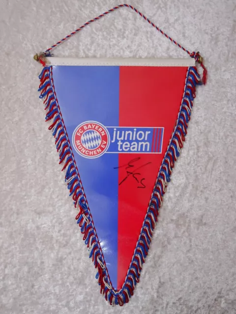 spPa9X - FC Bayern de Munich Menor Banderín Con Autógrafo - Vintage - 37,5CM