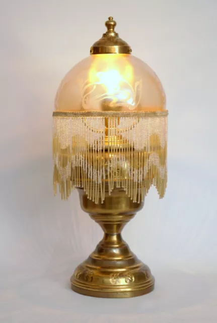 Romantische Jugendstil Messinglampe "ORIENT" Tischleuchte Einzelstück Lampe 2