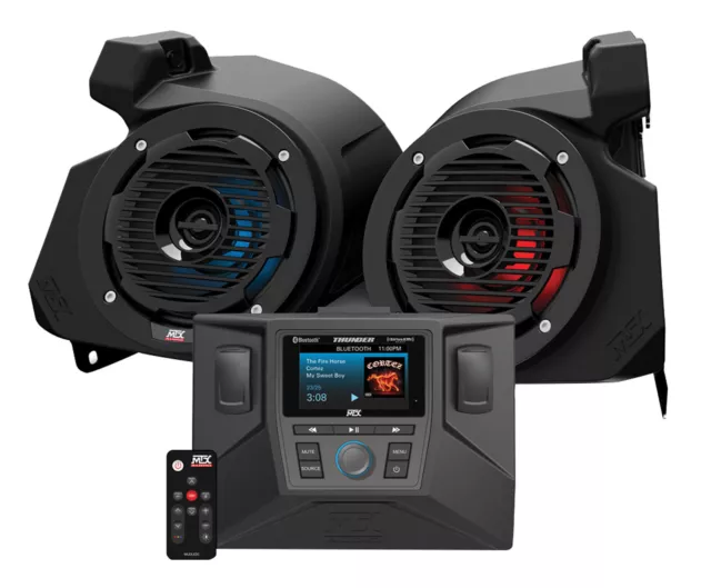 MTX RZR-14-THUNDER2 Bluetooth Radio+Kick Panel Speakers For Polaris RZR 1000/900