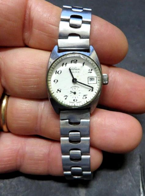 Montre Vintage Pour Femme Immagine - Années 70, Acier Inoxydable, Remontage Manuel, état Excellent