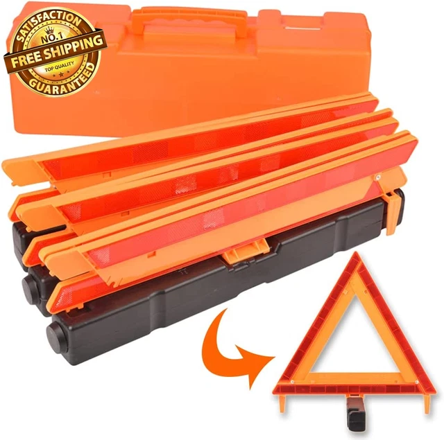 (3Pk) Reflective Warning Road Safety Triangle Kit ROAD Emergency Triangle Sign D
