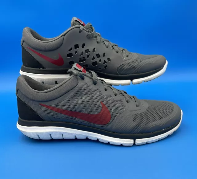 Nike Flex Athletic Running Shoes Men’s Dark Gray Gym Red Size 11