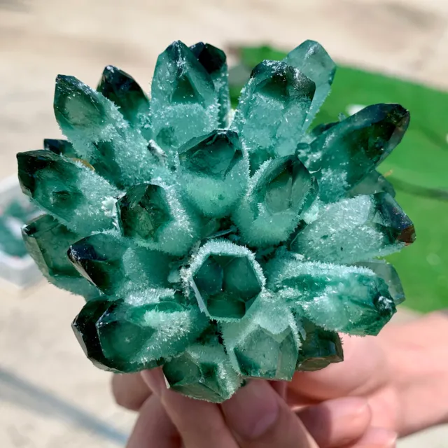 426g A+++New green Phantom Quartz Crystal Cluster Mineral Specimen Healin