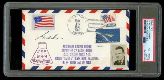Gordon Cooper signed autograph Envelope Project Mercury 7 NASA Astronaut PSA