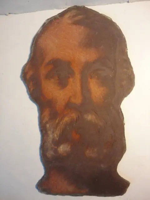Peinture sur verre - visage d'un homme barbu