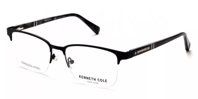 Kenneth Cole New York KC0291 002 Black Metal Semi Rim Eyeglasses Frame 53-17-145