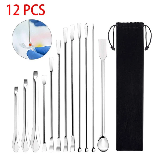 Premium Quality Lab Spoon Spatula Set 12 Piece Stainless Steel Mixing Tools