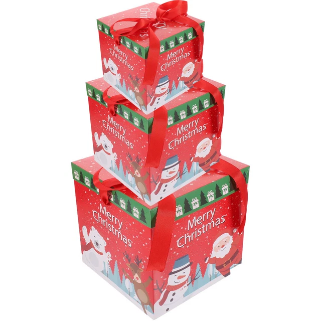 3 pz scatole di Natale scatole regalo di Natale scatole caramelle natalizie Natale