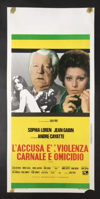 CINEMA-locandina poster L'ACCUSA E' VIOLENZA CARNALE E OMICIDIO Le verdict Loren